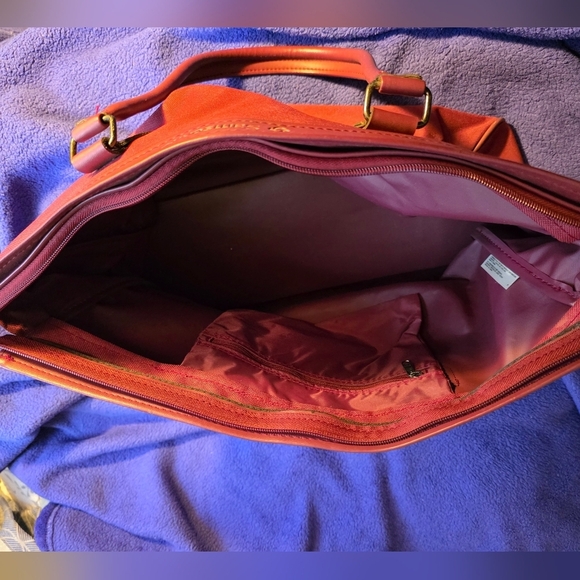 Samsonite Burgundy Tote Bag Luggage Carryon Sturdy Zipper Pockets - Picture 5 of 12